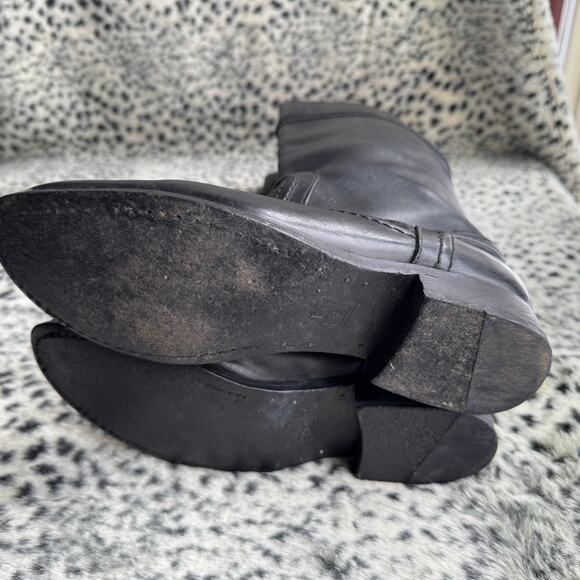 Frye Boots Melissa Trapunto Black Riding Equestrian Leather Pull On Size 7.5 B - Picture 7 of 13